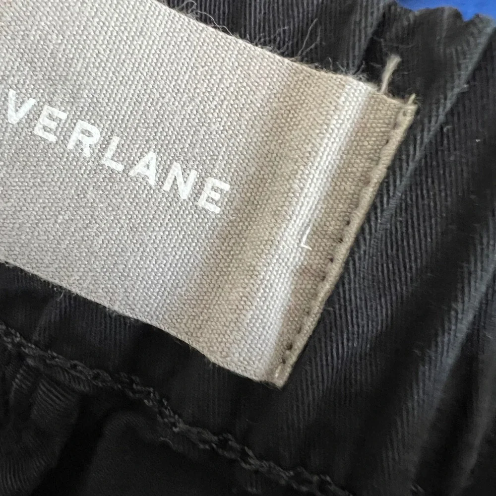Everlane Womens Black Wide Leg Elastic Waist Cropped Pull On Pants Size L
